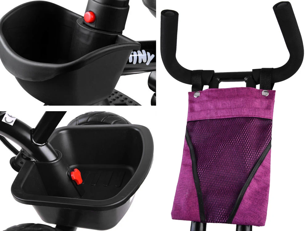 Jokomisiada Triratis dviratukas Tiny Bike 3W1 Z Daszkiem