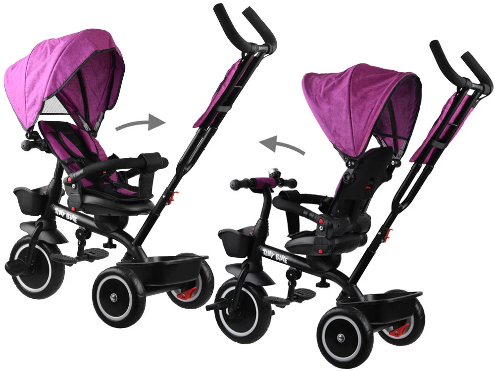 Jokomisiada Triratis dviratukas Tiny Bike 3W1 Z Daszkiem