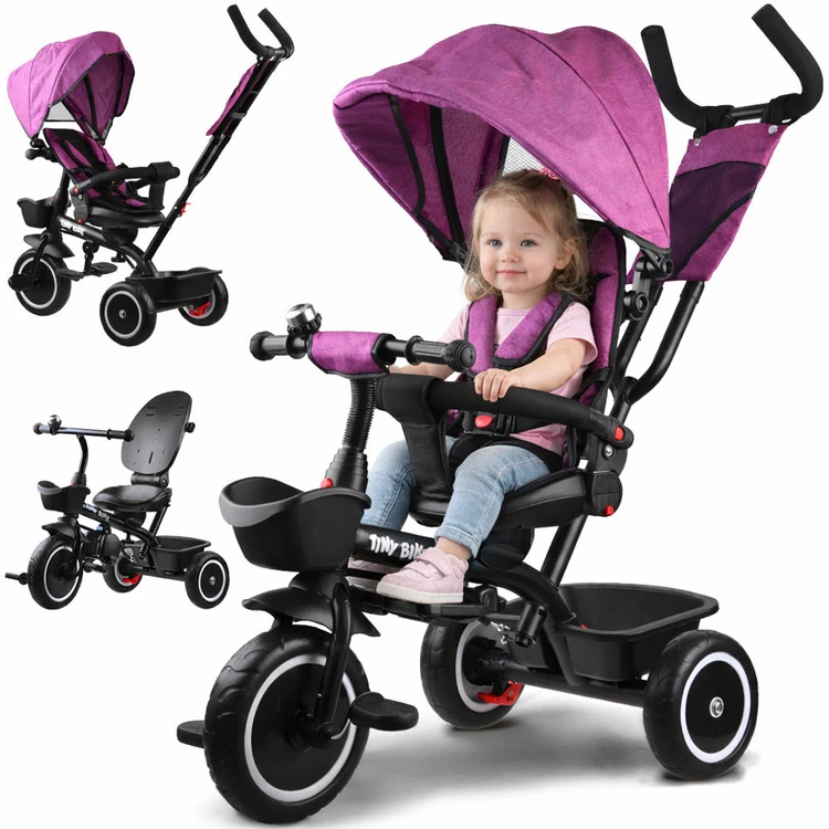 Jokomisiada Triratis dviratukas Tiny Bike 3W1 Z Daszkiem