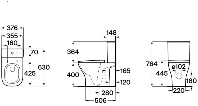 TOILET STAND ROCA A34DD10000 VORTEXWHIT