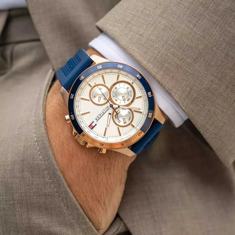 TOMMY HILFIGER VYRIŠKAS LAIKRODIS Bank 1791778 (zf064a) + DĖŽUTĖ