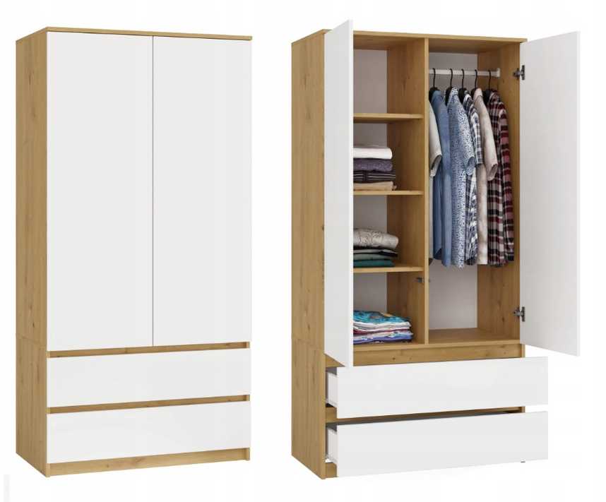 Top E Shop MALWA SS-90 spinta, ąžuolo/baltos spalvos