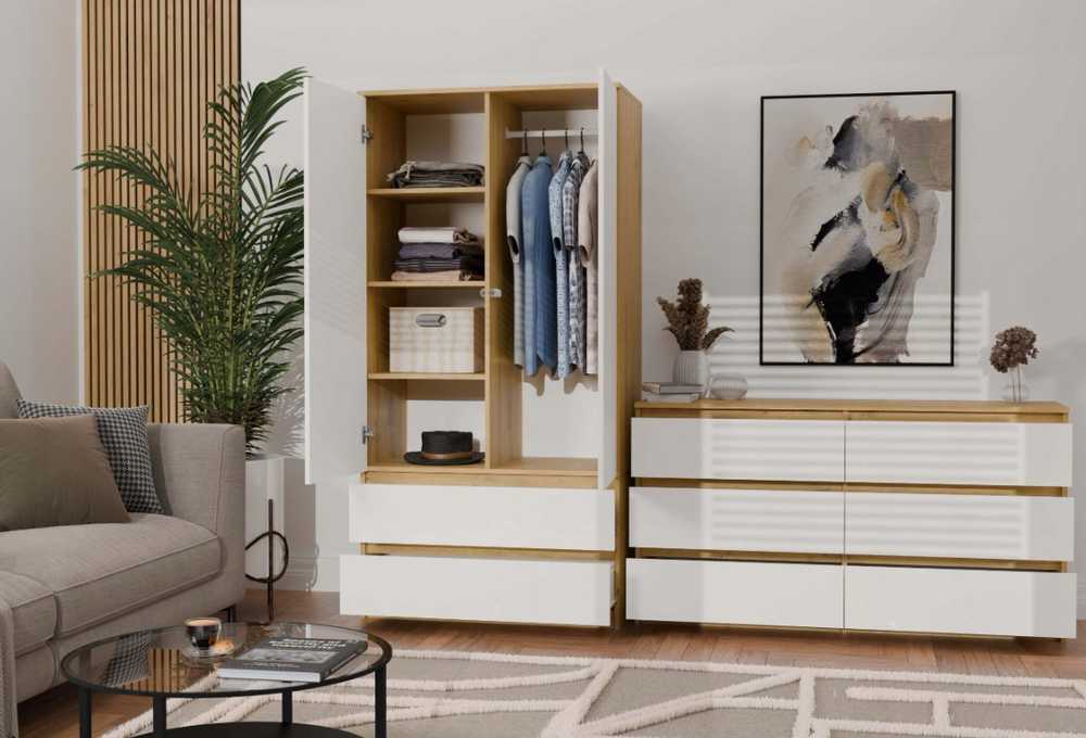 Top E Shop MALWA SS-90 spinta, ąžuolo/baltos spalvos