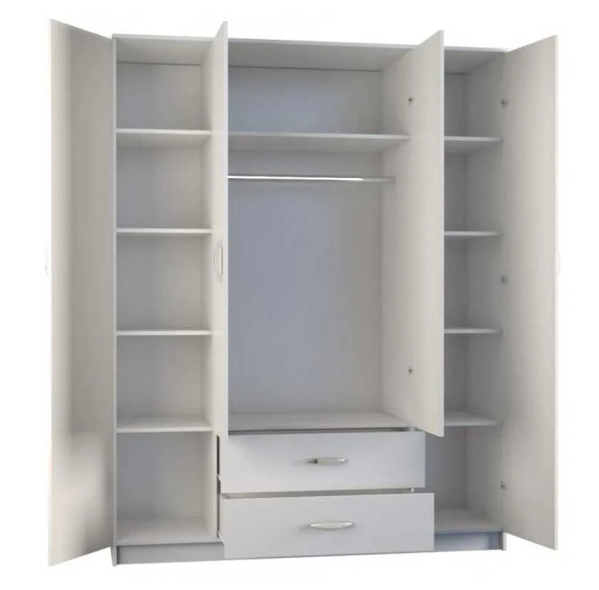 Top E Shop Drabužinė - Topeshop Romana 160 Biel Kplb 11 Lentynos 4 Durys Balta