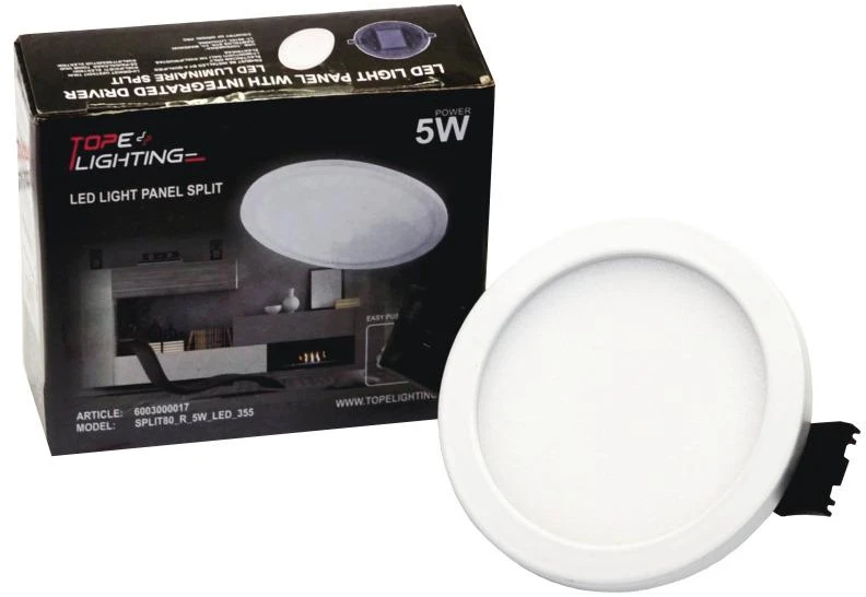 TOPE Įmontuojama apvali LED panelė "SPLIT" 5W-4000K