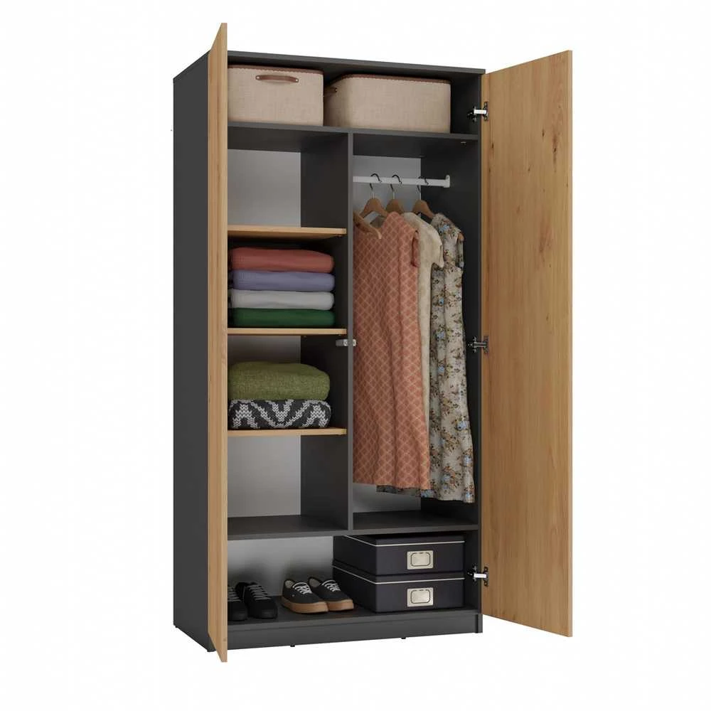 „Top E Shop“ „Topeshop“ SD-90 ANT/ART KPL miegamojo spinta/spinta 7 lentynos 2 durys