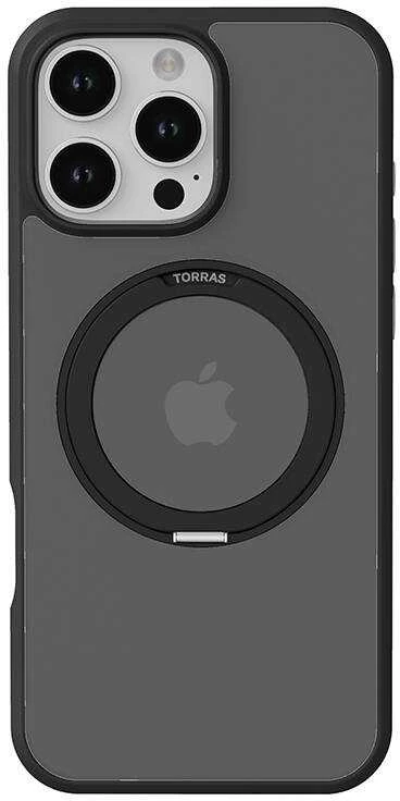 Torras Ostand dėklas, skirtas iPhone 16 Pro (juodas)