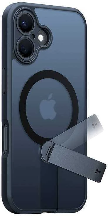 Dėklas Torras Pstand Spin Case, skirtas iPhone 16 (juodas)