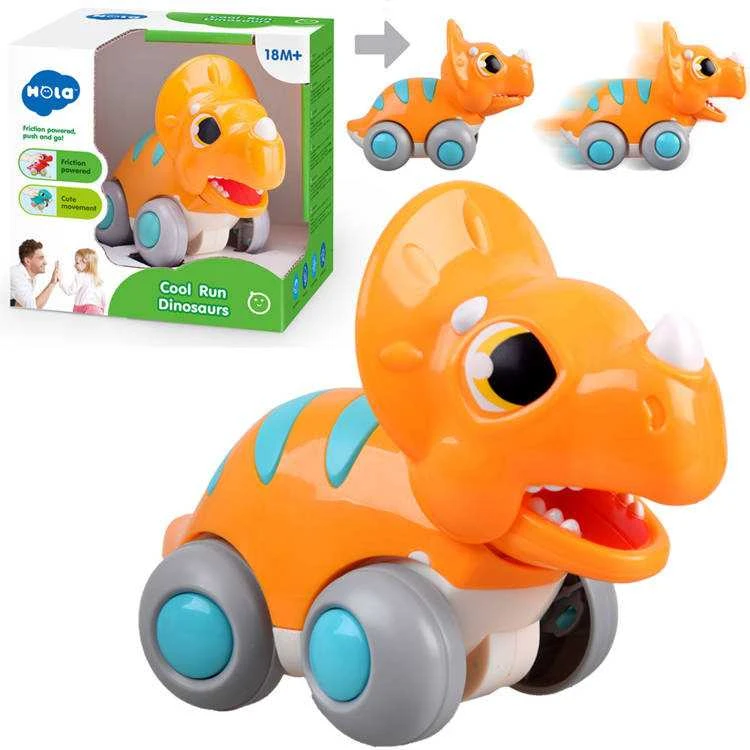 Hola Žaislų automobilis važiuoja „Dinozaurų triceratops“ žaislas