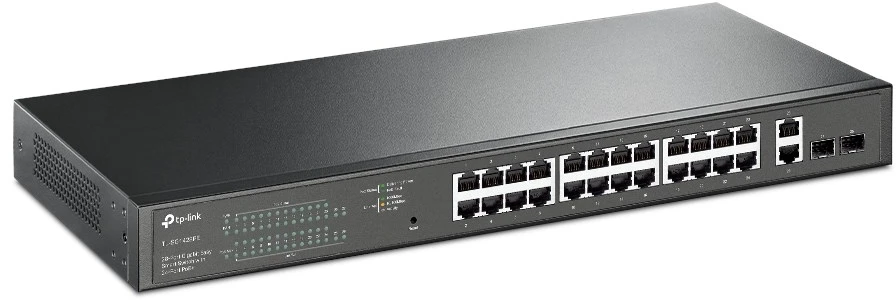 Šakotuvas TP-Link 28 PRIEVADŲ „EASY SMART POE“ KOMUTATORIUS – SU 24 PRIEVADŲ „POE+“