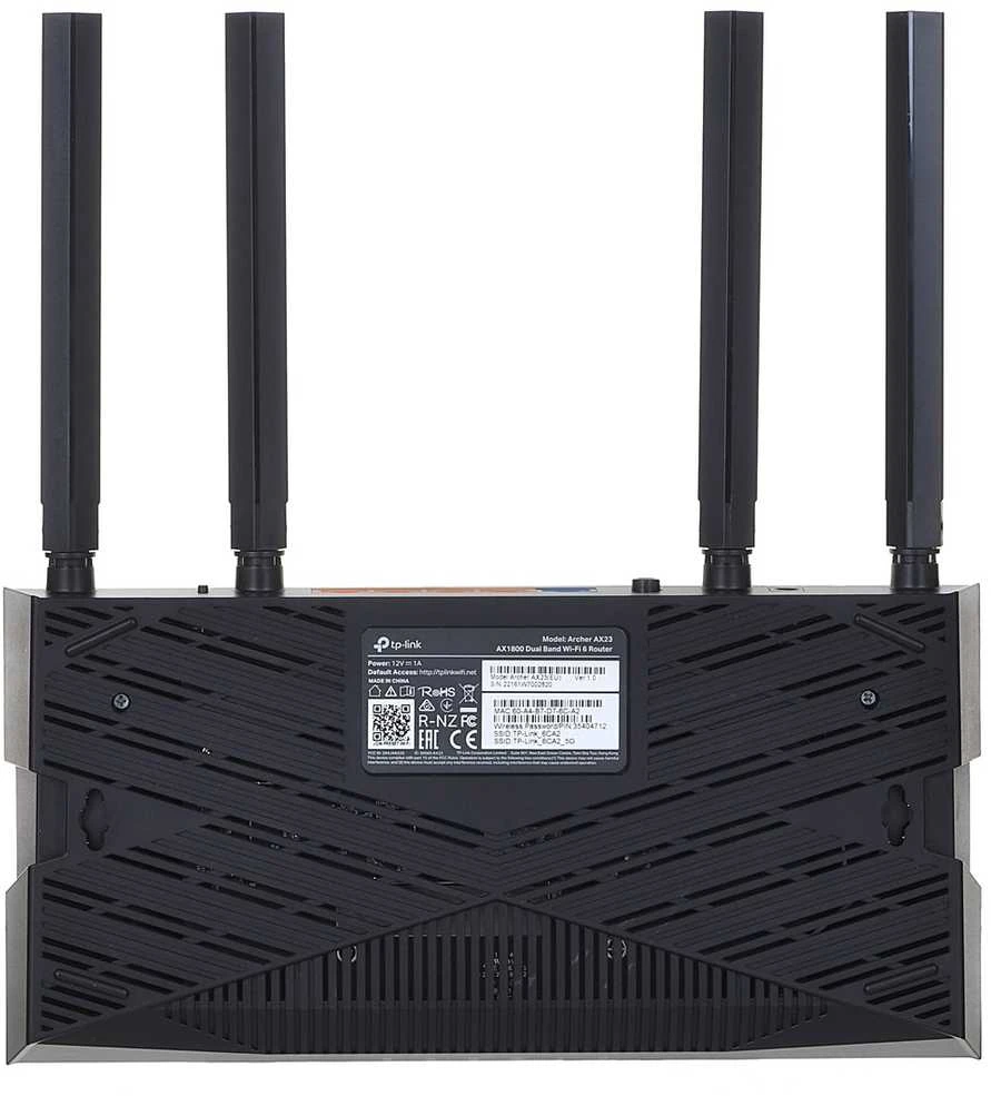 Maršrutizatorius TP-Link Archer AX23 AX1800/ Dual-Band Wi-Fi 6  / 802.11ax / 1201+574 Mbit/s / Ethernet LAN (RJ-45) jungtys 4 /Mesh Support