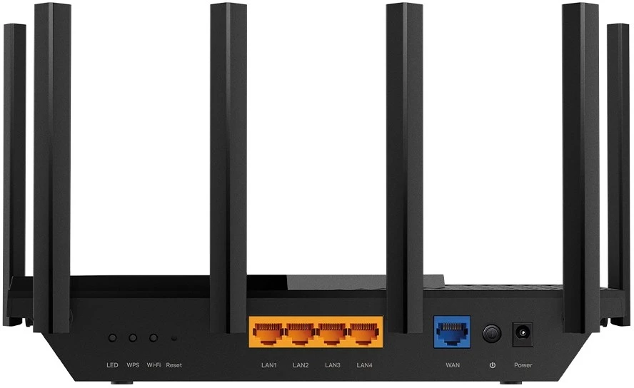 TP-LINK | AXE5400 trijų dažnių gigabito „Wi-Fi 6E“ maršrutizatorius | Archer AXE75 | 802.11ax | 10/100/1000 Mbit/s | Ethernet LAN (RJ-45) jungtys 4 | Mesh palaikymas: Taip | MU-MiMO: Ne | Ne, mobilusis plačiajuostis ryšys: Ne | Antenos tipas: Išorinė | 1