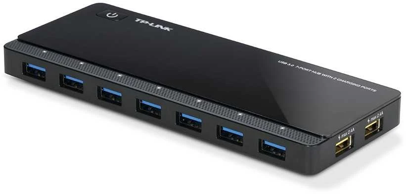 Adapteris - USB Hub TP-Link UH720 9-Port USB 3.2 Gen 1 5000 Mbit/s Juodas