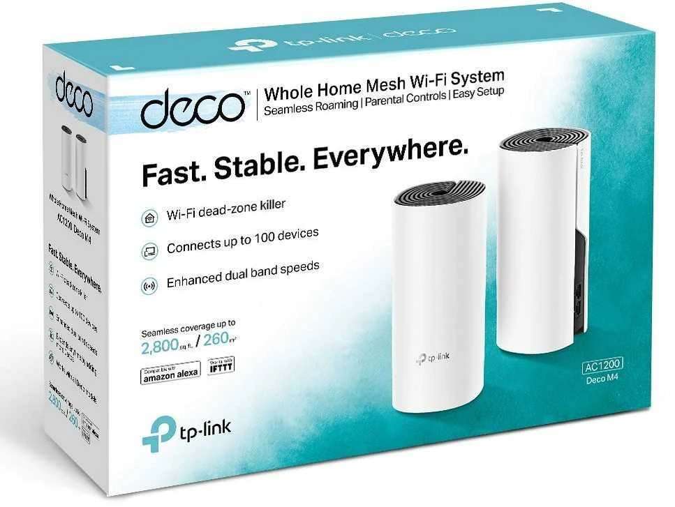 Prieigos taškas TP-LINK DECO M4 2 vnt. (300 Mb/s - 802.11 b/g/n, 867 Mb/s - 802.11 a/n/ac)
