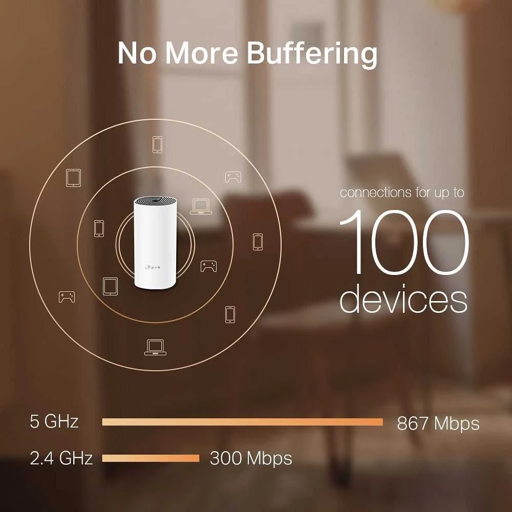 Prieigos taškas TP-LINK DECO M4 2 vnt. (300 Mb/s - 802.11 b/g/n, 867 Mb/s - 802.11 a/n/ac)