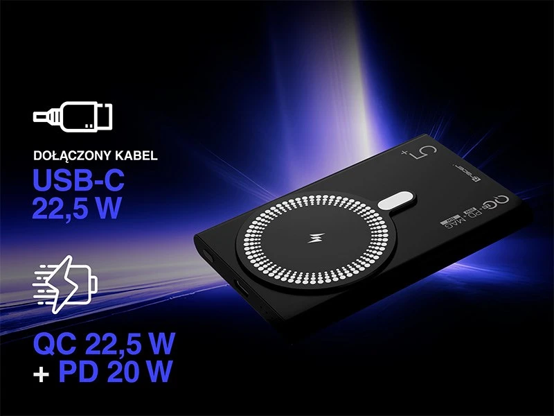 Tracer AirMag2 Lithium Polymer (LiPo) 5000 mAh Wireless charging Juodas