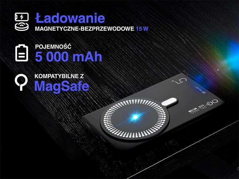 Tracer AirMag2 Lithium Polymer (LiPo) 5000 mAh Wireless charging Juodas