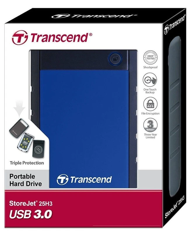 TRANSCEND 2TB StoreJet 6.4cm 2.5" H3B Išorinis kietasis diskas HDD USB 3.0 blau