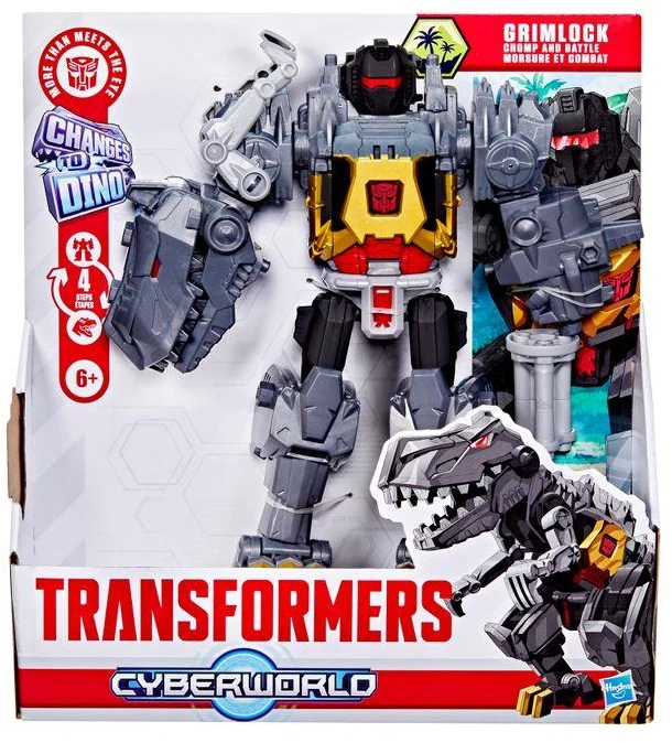 TRANSFORMERS TRANSFORMERIAI Cyberworld figūrėlė Chomp ir Battle Grimlock, 25 cm