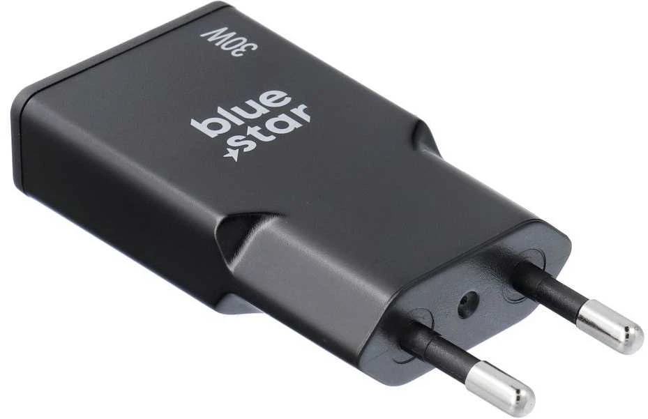 BlueStar Telefono įkroviklis Blue Star Slim GaN 2 x USB C QC4.0 PD 3A 30W TFK-SC-30WCC juodas