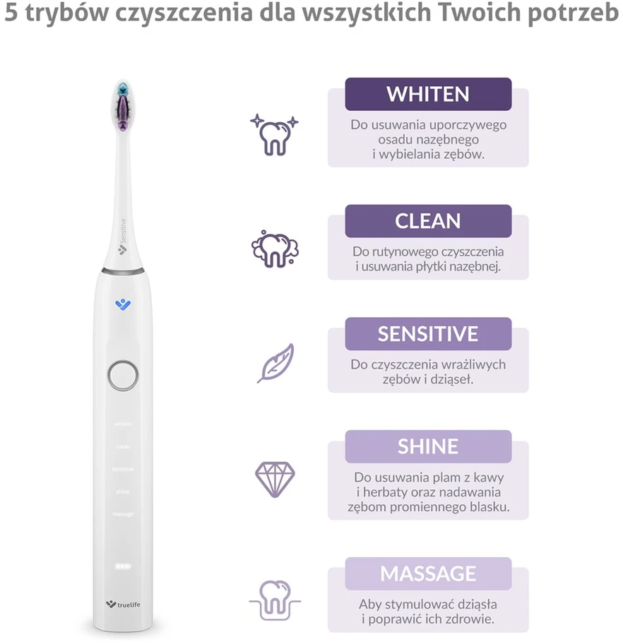 TrueLife SonicBrush Clean70 UV dantų šepetėlis
