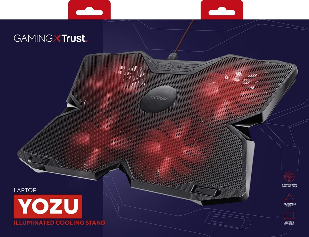 Aušinimo kilimėlis „Trust GXT 278 Yozu 20817“ (17 colių, 4 ventiliatoriai)