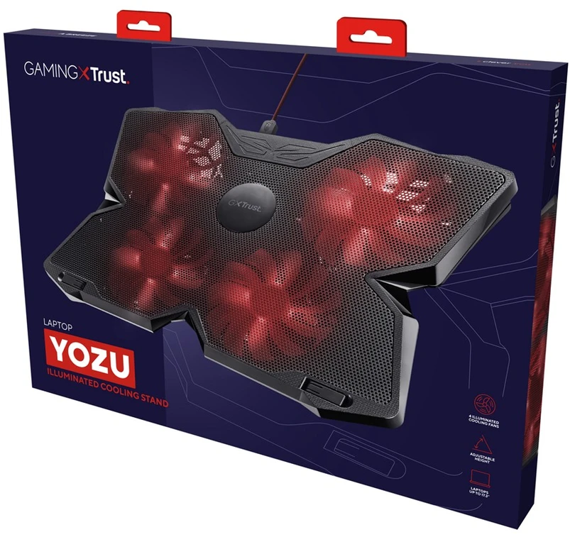 Aušinimo kilimėlis „Trust GXT 278 Yozu 20817“ (17 colių, 4 ventiliatoriai)