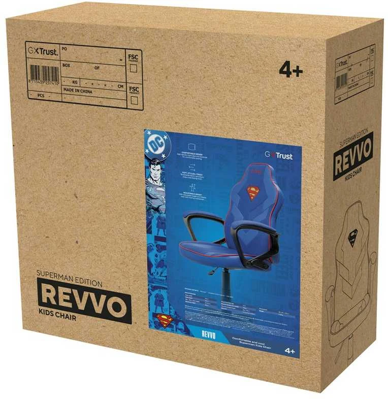 Žaidimų kėdė vaikams Trust GXT 703SM REVVO, Superman, Mėlyna
