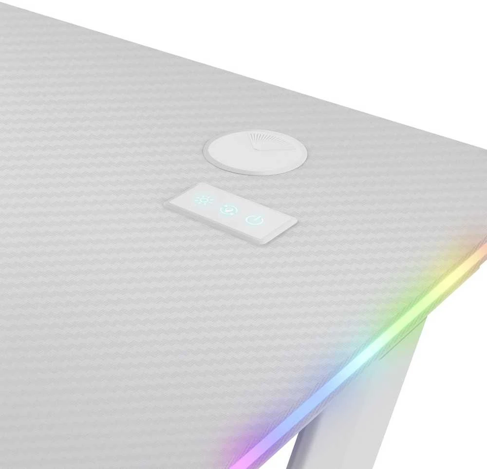 TRUST GXT 709W LUMINUS RGB žaidimų stalas (baltas)