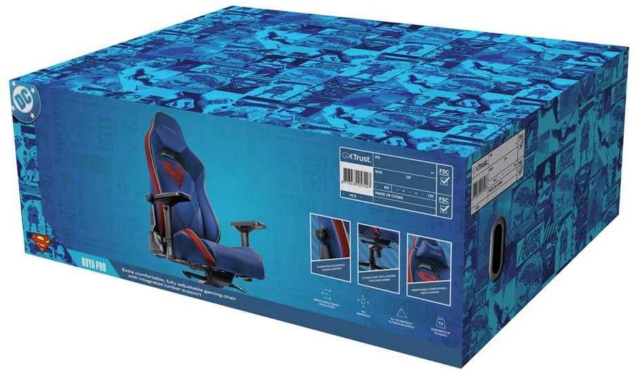 Žaidimų kėdė Trust GXT 721 Ruya Pro Superman, Mėlyna/raudona