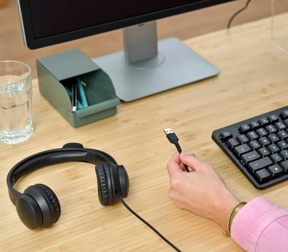 Trust HS-201 Ausinės su laidu su lankeliu ant galvos Office/Call center USB Type-A Juodas