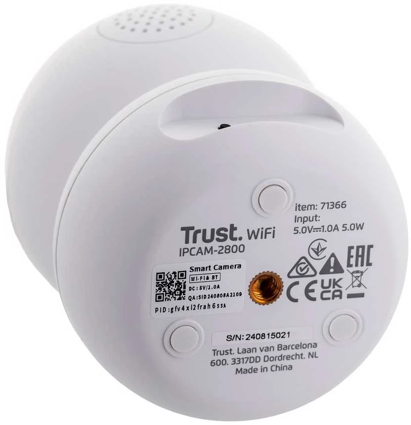 „Trust IPCAM-2800“ – išmanioji PT kamera patalpoms (balta)