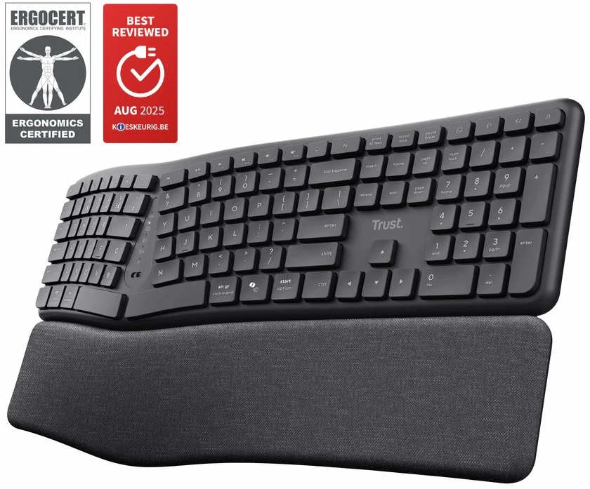 Trust Keyra Ergonomic multidevice Belaidė klaviatūra