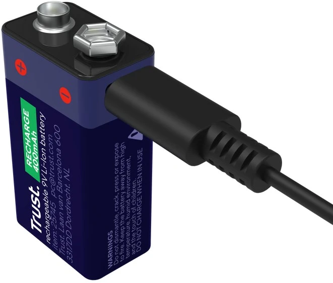 Baterija - Trust USB-C Įkraunama 9 V 400 mAh Ličio Jonų Baterija