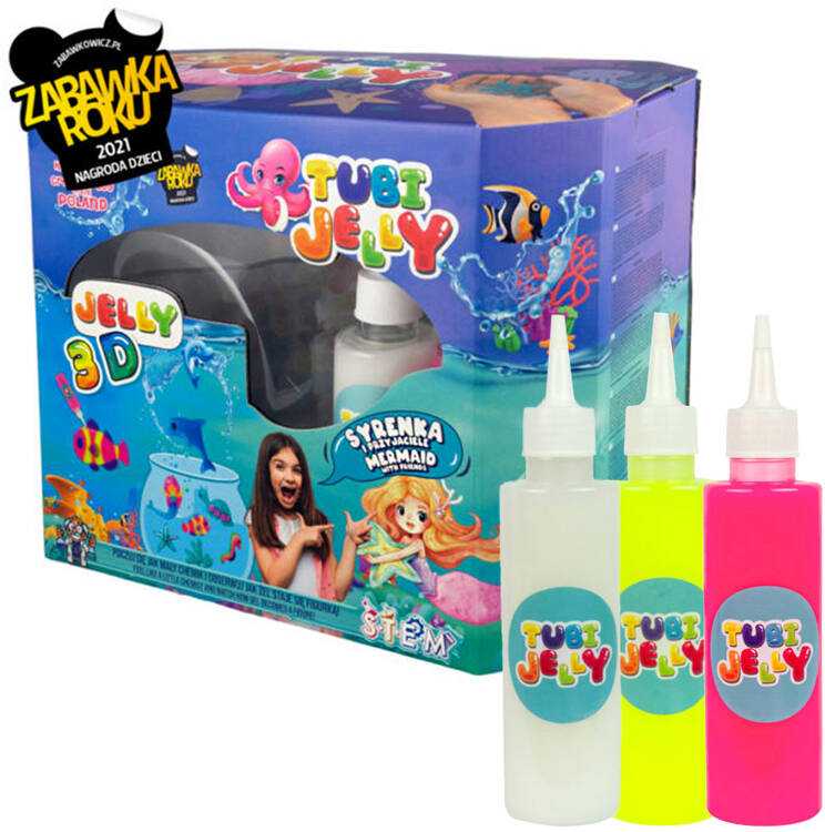 Tuban 8 spalvų Tubi Jelly rinkinys su nedideliu akvariumu - Undinė