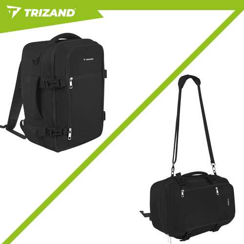 Trizand juodas 40x25x20cm hiking backpack