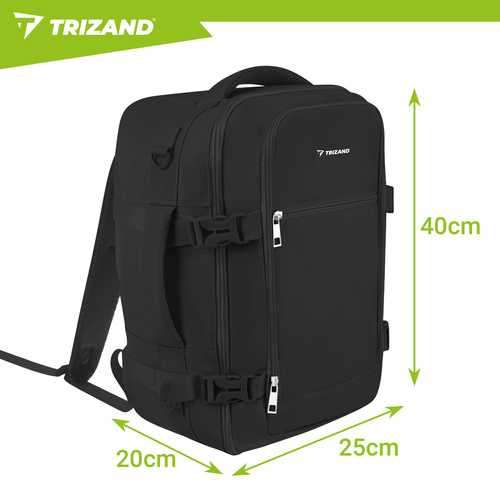 Trizand juodas 40x25x20cm hiking backpack