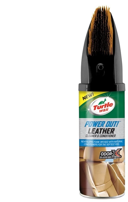TURTLE WAX Power Out Leather cleaner&conditioner with Odor-X, odos valiklis-kondicionierius su kvapo blokavimo technologija, 400 ml