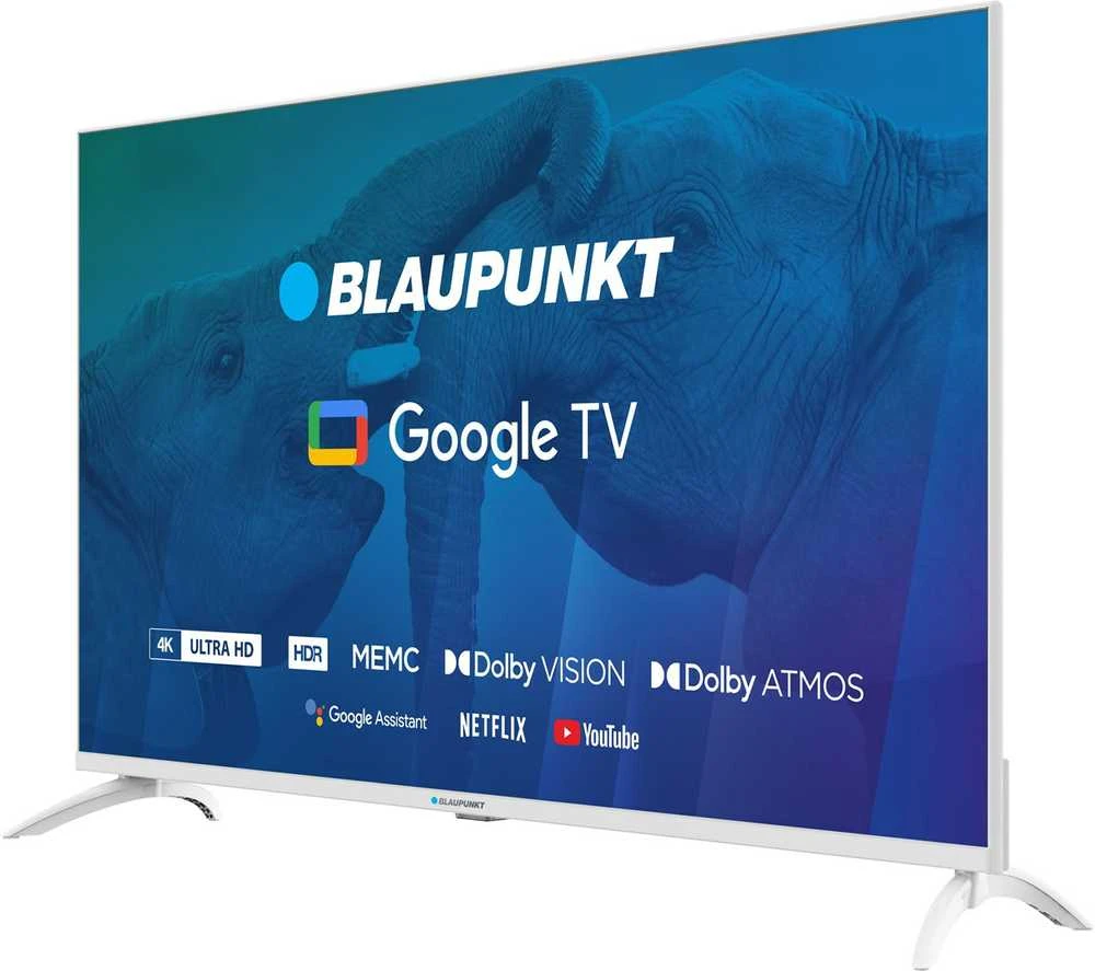Televizorius TV 43" Blaupunkt 43UBG6010S 4K Ultra HD LED, GoogleTV, Dolby Atmos, WiFi 2.4-5GHz, BT, baltas