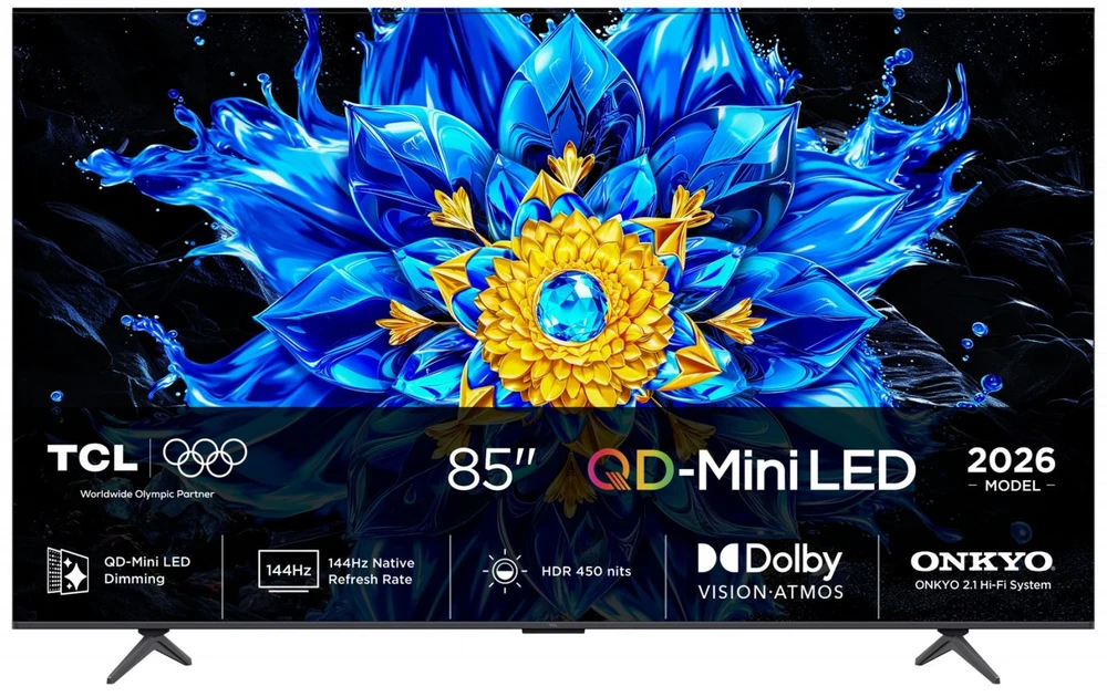 Televizorius TCL P8L 85P8L TV 2.16 m (85") 4K Ultra HD Smart TV Wi-Fi Juodas 450 cd/m²