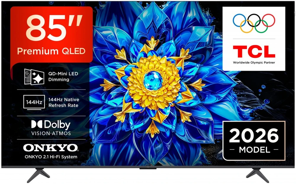 Televizorius TCL P8L 85P8L TV 2.16 m (85") 4K Ultra HD Smart TV Wi-Fi Juodas 450 cd/m²