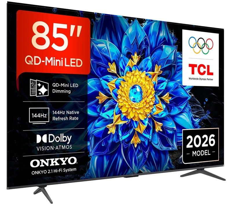 Televizorius TCL P8L 85P8L TV 2.16 m (85") 4K Ultra HD Smart TV Wi-Fi Juodas 450 cd/m²