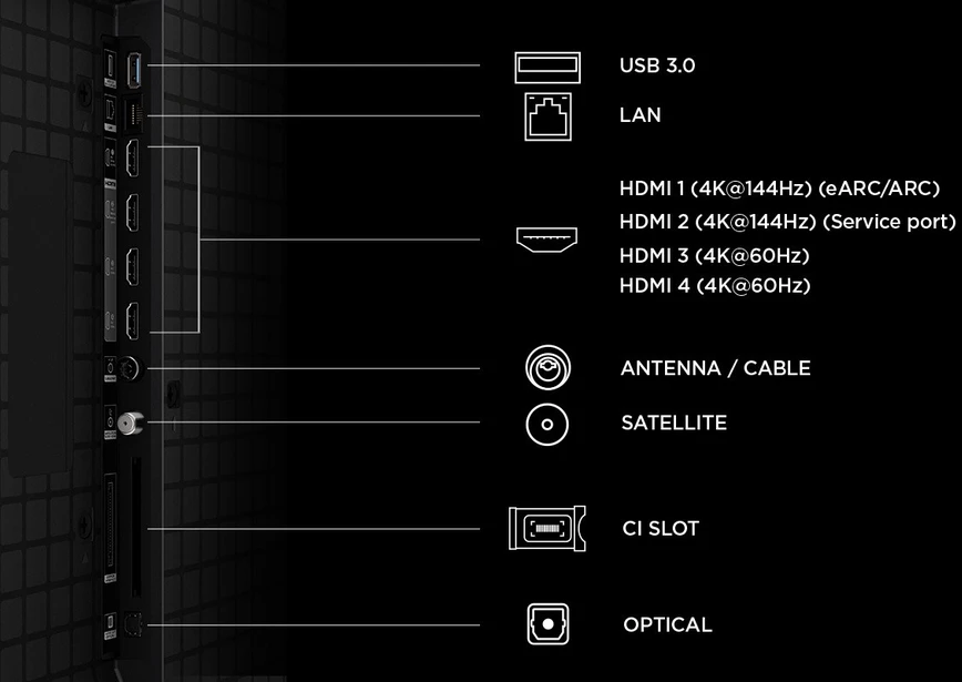 Televizorius TCL P8L 85P8L TV 2.16 m (85") 4K Ultra HD Smart TV Wi-Fi Juodas 450 cd/m²