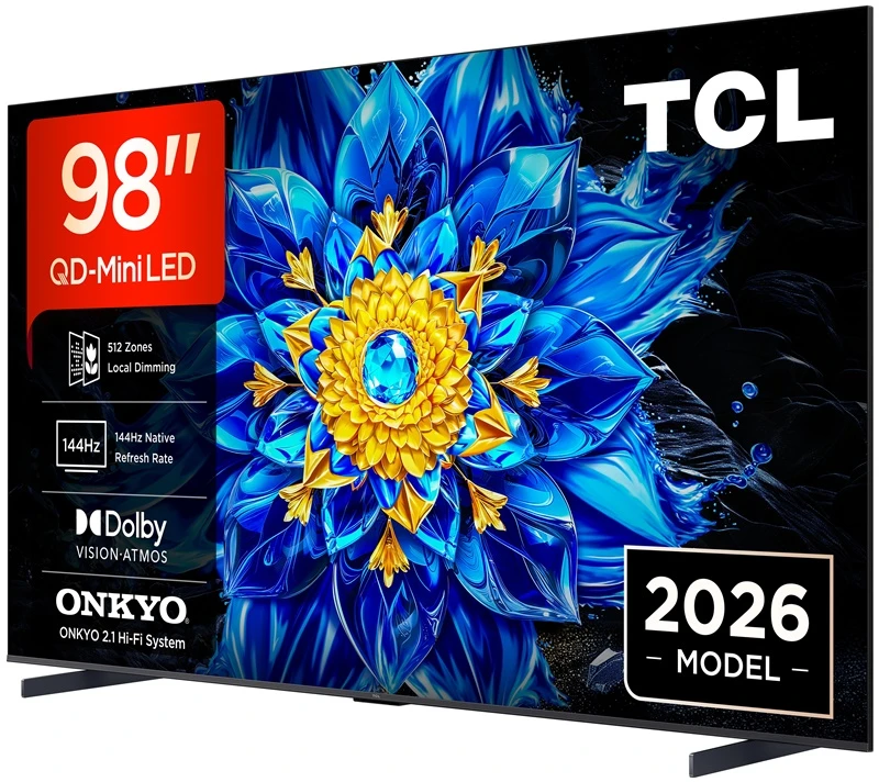 Televizorius TCL P8L 98P8L TV 2.49 m (98") 4K Ultra HD Smart TV Wi-Fi Juodas 1000 cd/m²