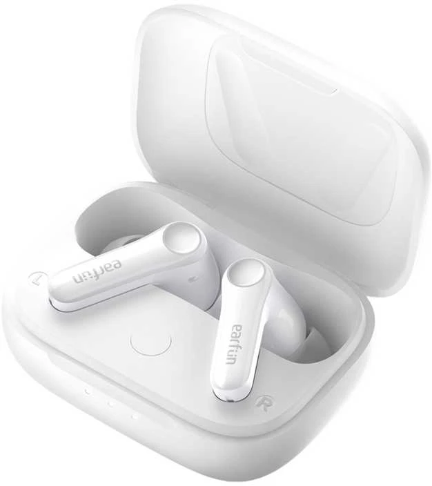 EarFun Air Pro 4 perlamutrinės ausinės atvirame dėkle