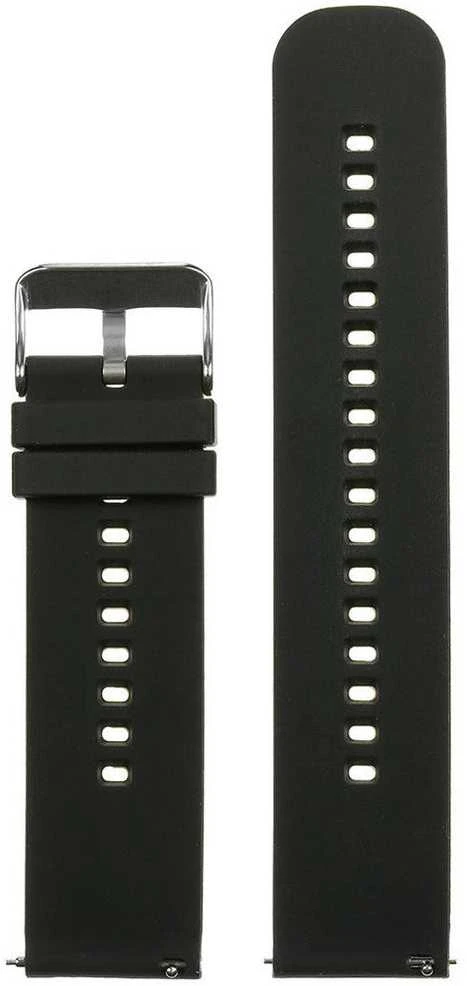 Pacific U27 rubber watch strap - juodas/sidabrinis - 18mm