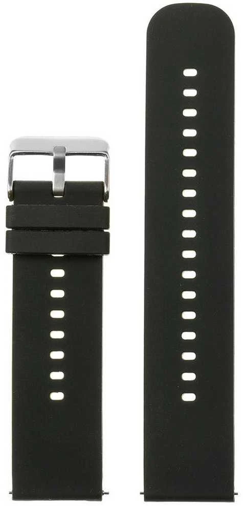 Pacific U27 rubber watch strap - juodas/sidabrinis - 18mm