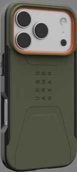 Urban Armor Gear Dėklas UAG Civilian Magsafe,Olive/Oranžinis - iPhone 17 Pro