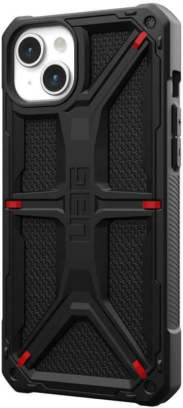 UAG Urban Armor Gear dėklas MONARCH, skirtas IPHONE 15 Plus, juodas, kevlarinis