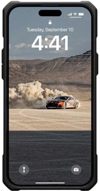 UAG Urban Armor Gear dėklas MONARCH, skirtas IPHONE 15 Plus, juodas, kevlarinis